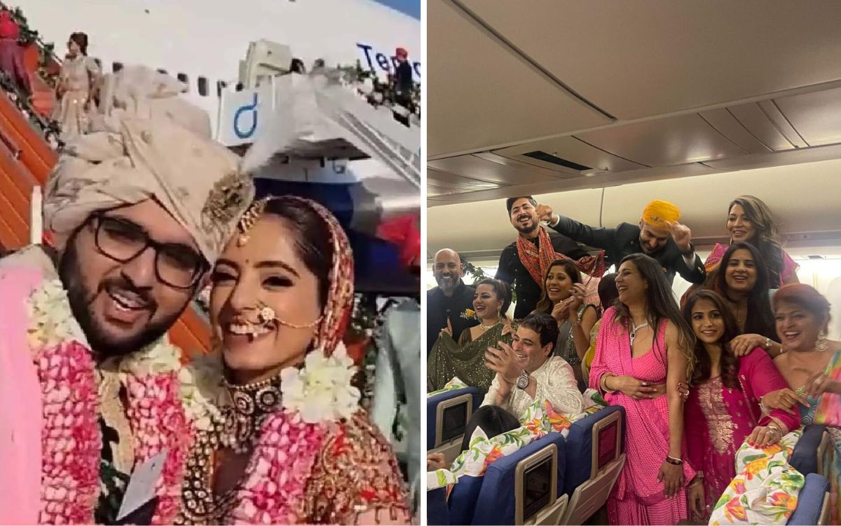 Indian businessman hosts unbelievable looking wedding for daughter on board private jet