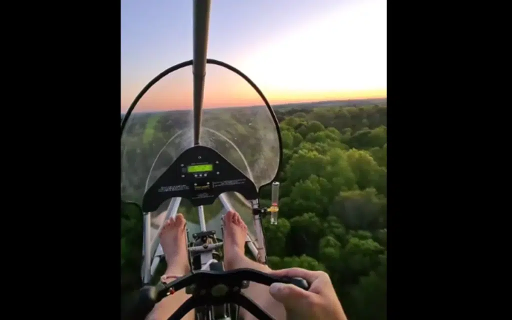 American man shows off his Aerolite 103 which you can fly without pilot's license or registration