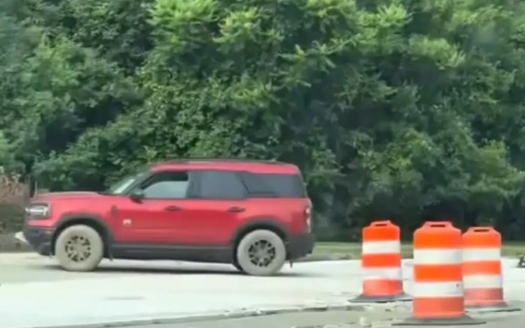 Michigan Ford Bronco driver had lapse in concentration and paid the price for driving into fresh concrete