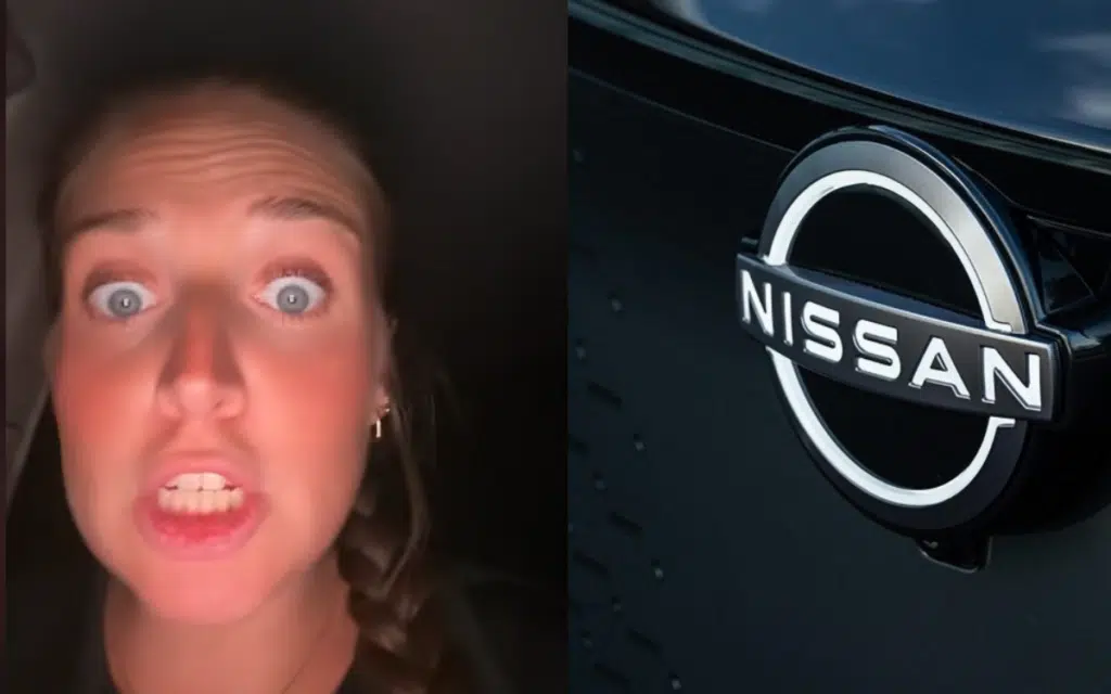 Woman's Nissan tells her to fill up on gas then she sees how many miles are left and can't help but joke