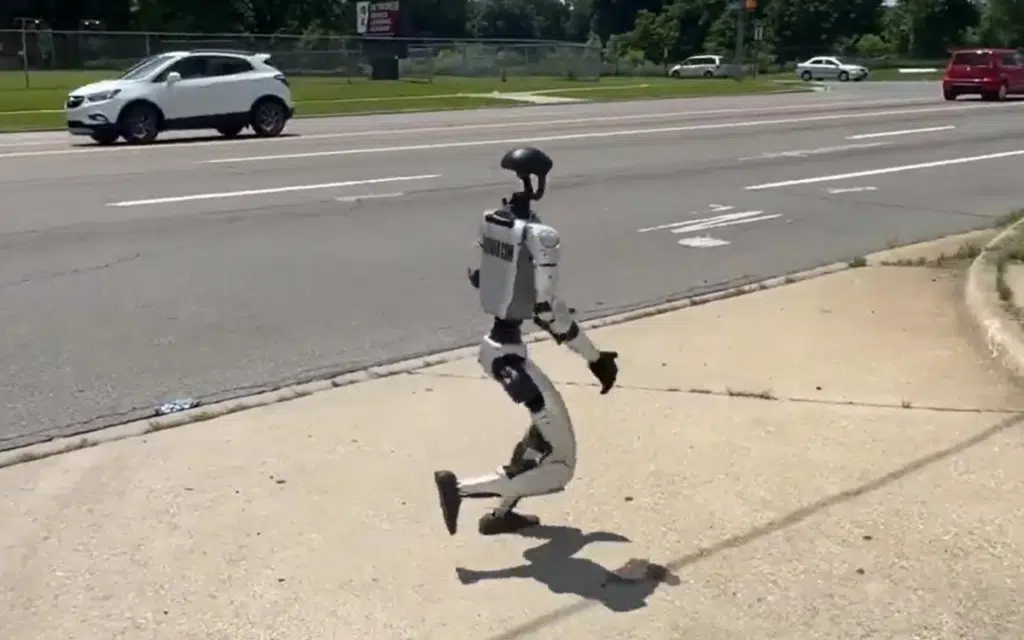 Zion the humanoid robot shocked locals in Detroit this week after it was spotted shaking hands with strangers on 7 Mile Road.