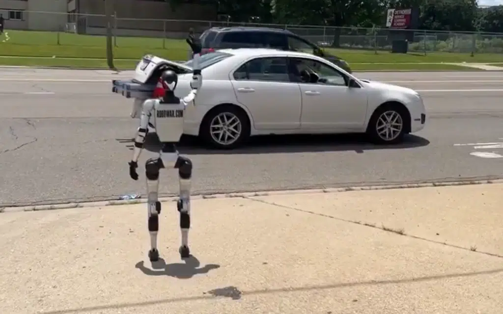 Zion the humanoid robot shocked locals in Detroit this week after it was spotted shaking hands with strangers on 7 Mile Road.