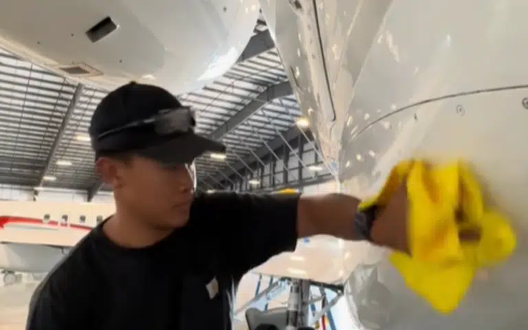 This TikToker just showed how he earned a $16,000 paycheck as an aircraft detailer, cleaning a private jet in a video that takes viewers behind the scenes of his high-stakes job.