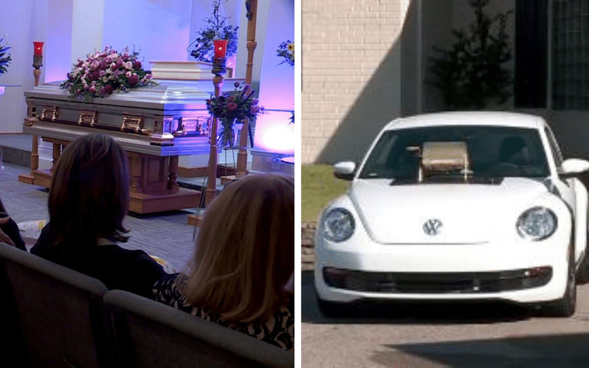 Teen wins a car at a woman's funeral