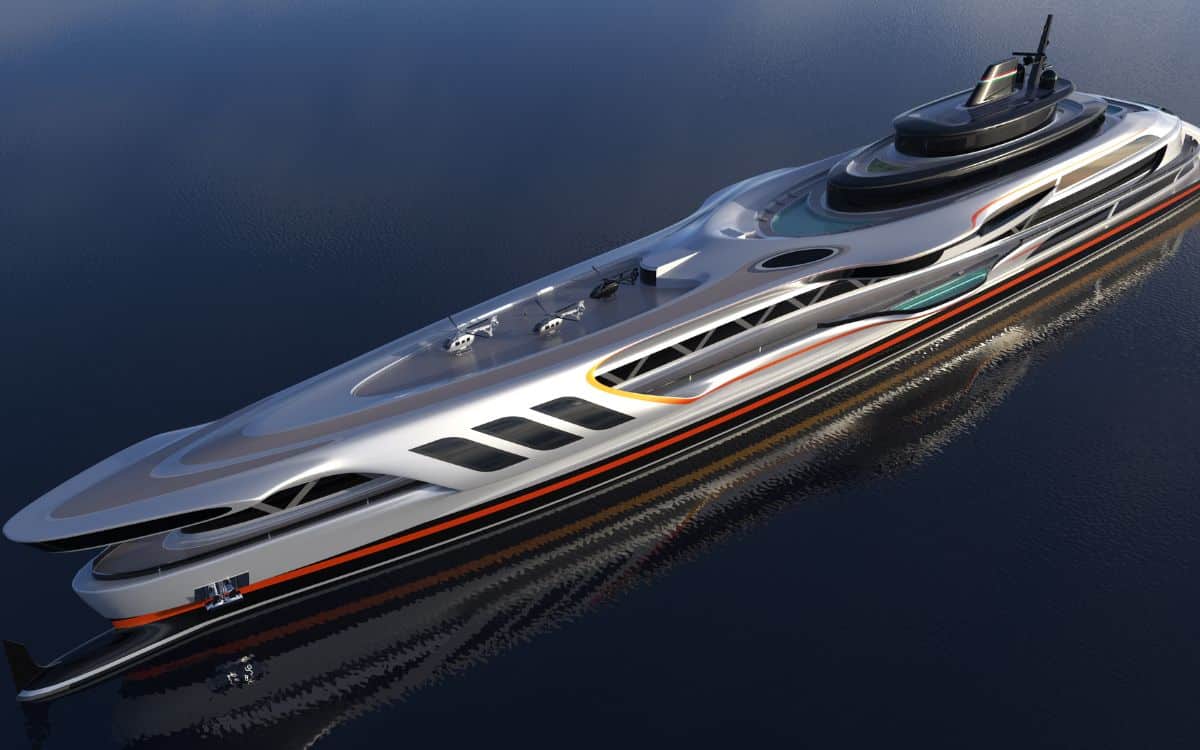 Shark-inspired $1billion superyacht so big you need vehicle to get around