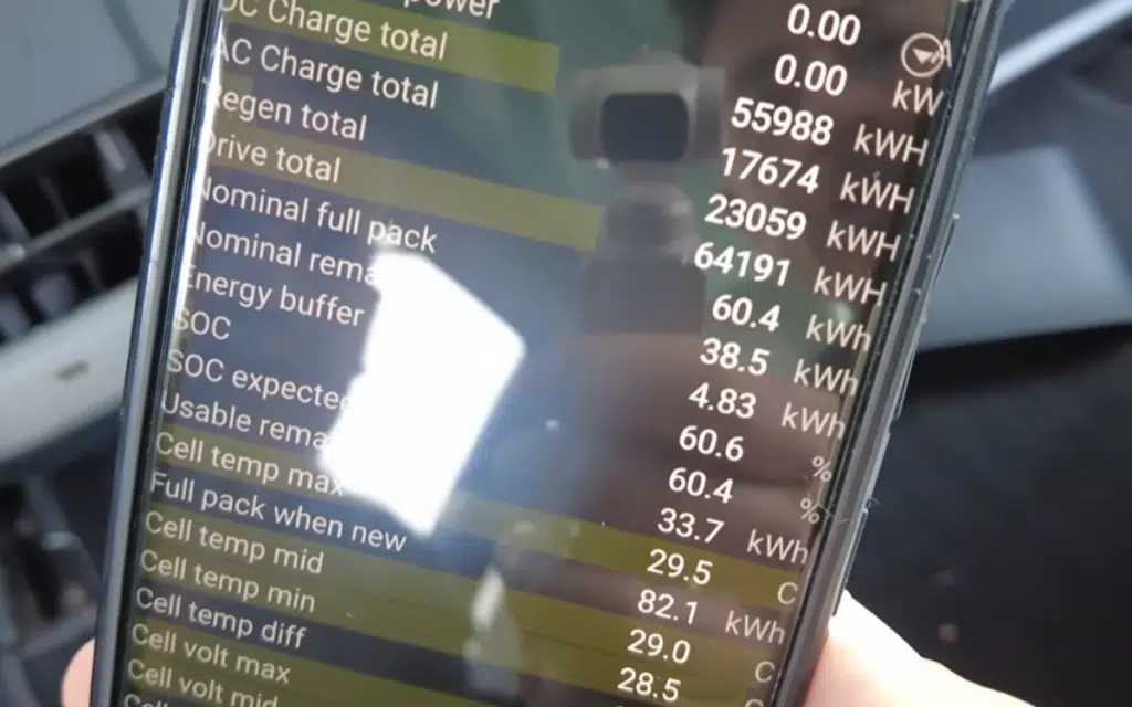 Man checks battery health of Tesla Model 3 that's done 217,000 miles after buying it without finding out