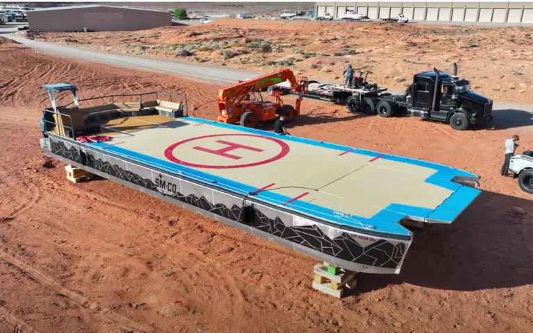 Utah man who built helicopter pad party barge for his Black Hawk has to take it apart to get to the ocean