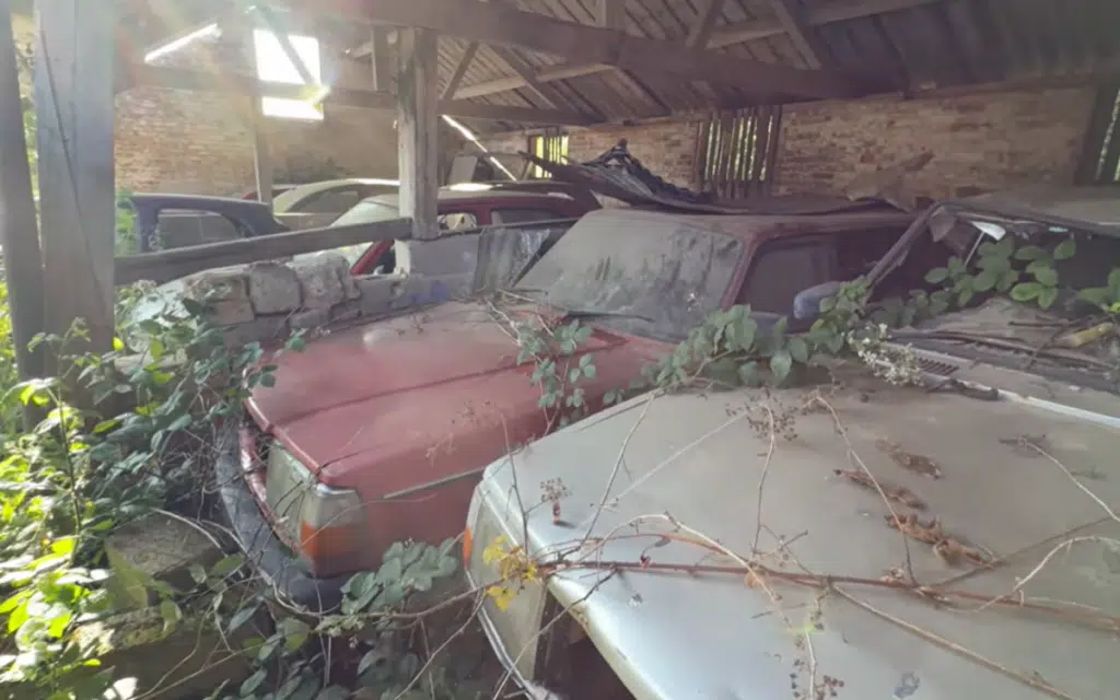 Not even a Cadillac could avoid being left behind in this strange UK car graveyard