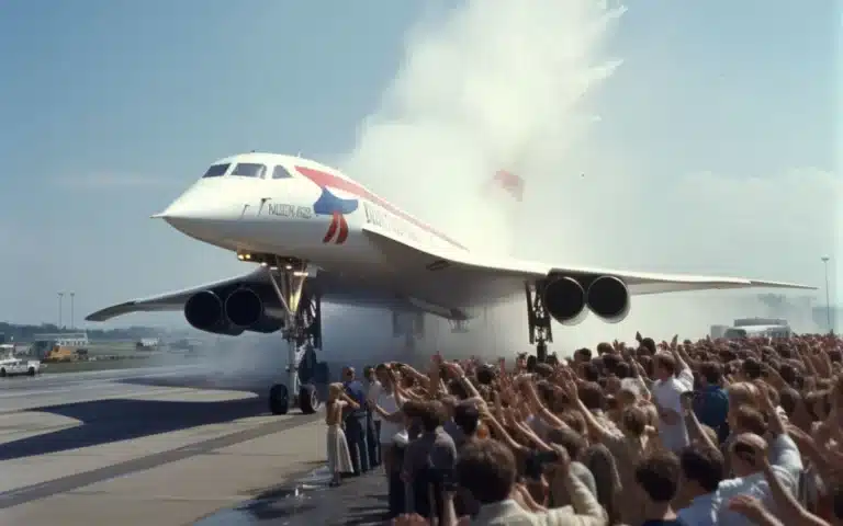 Close-up runway view of Concorde landing is the most incredible footage