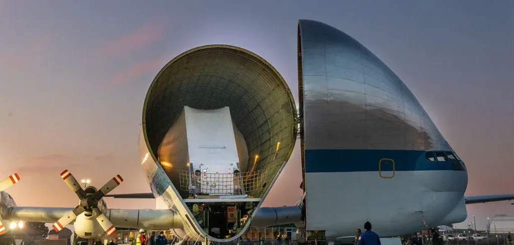 Super Guppy transporting cargo