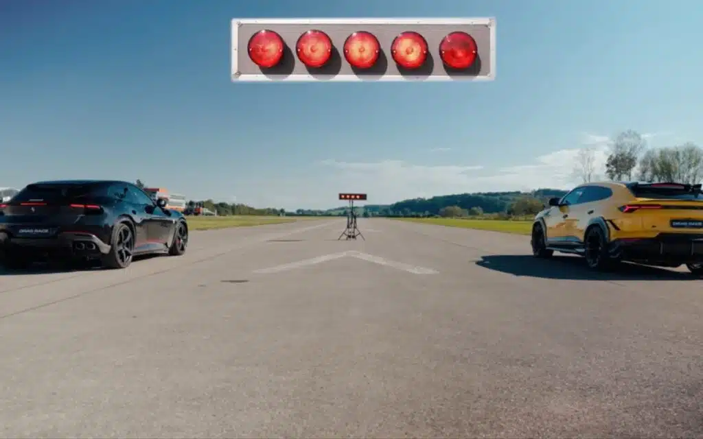 Tuned Lamborghini Urus goes head-to-head in drag race with Ferrari Purosangue, it ends dramatically for one SUV