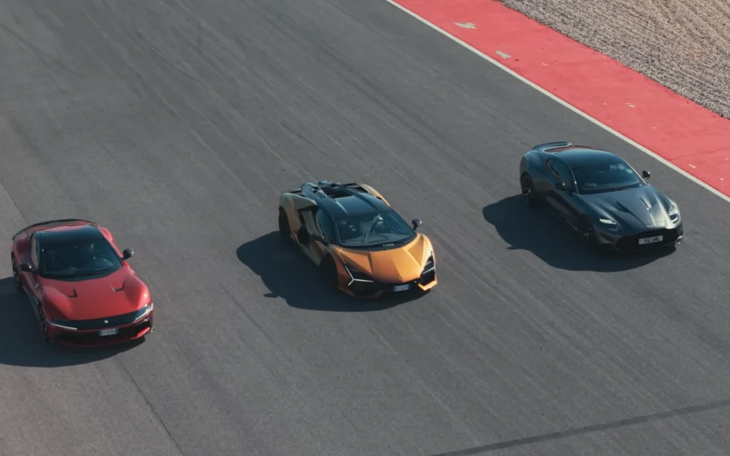Top Gear brought together three modern titans in an epic V12 drag race: the Ferrari 12Cilindri, Lamborghini Revuelto, and the Aston Martin Vanquish.