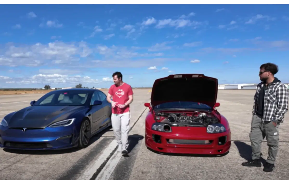 In this 1,800HP drag race between a Toyota Supra and a Tesla Model S Plaid, one was left embarrassed