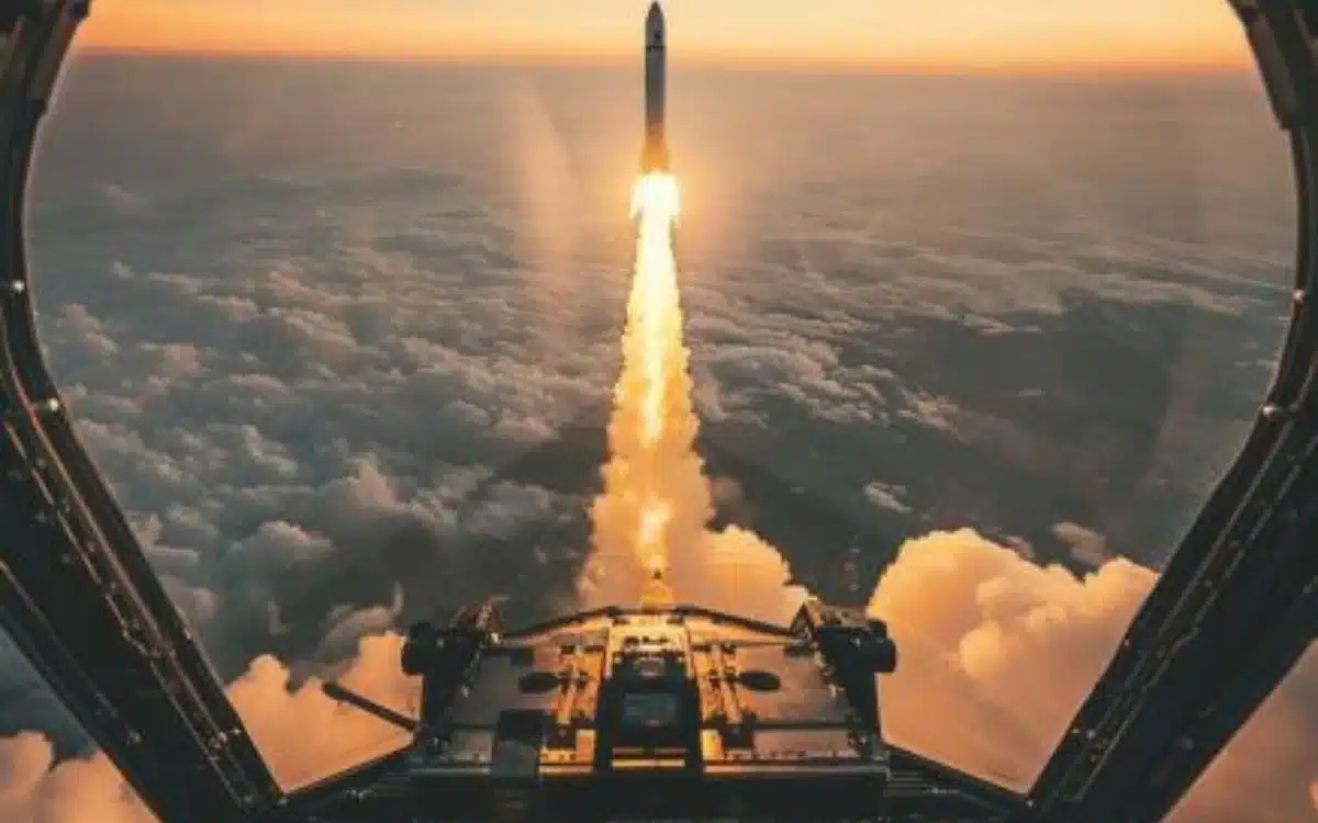 Video shows what a rocket launch looks like from cockpit of a plane