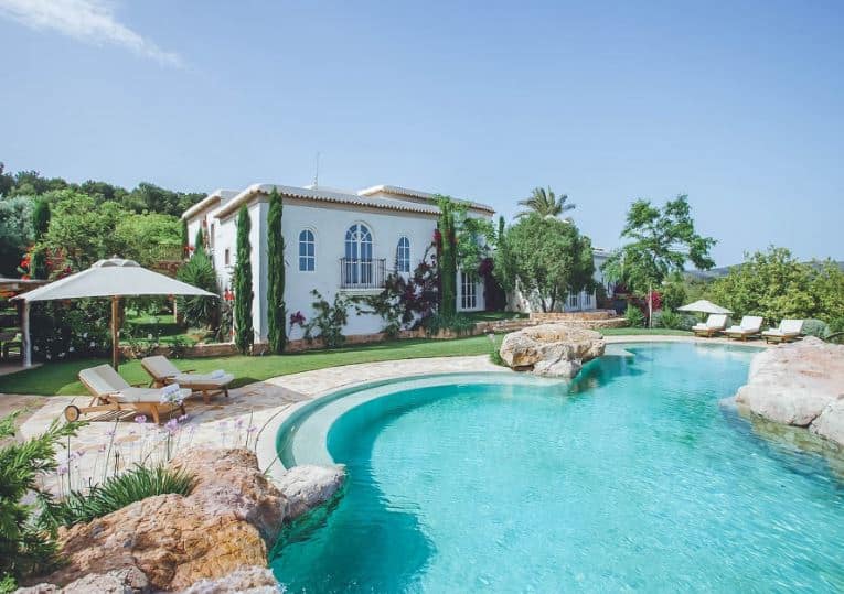 The pool at Villa Alina in Ibiza, Spain.
