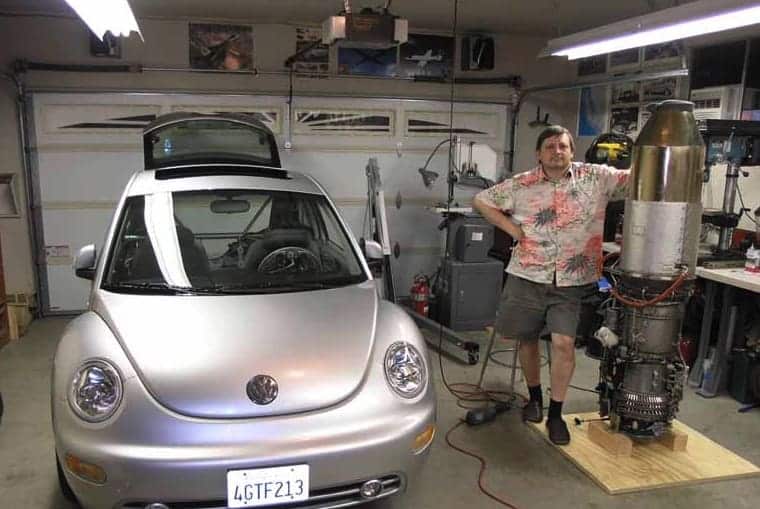 Ron Patrick with the jet Beetle