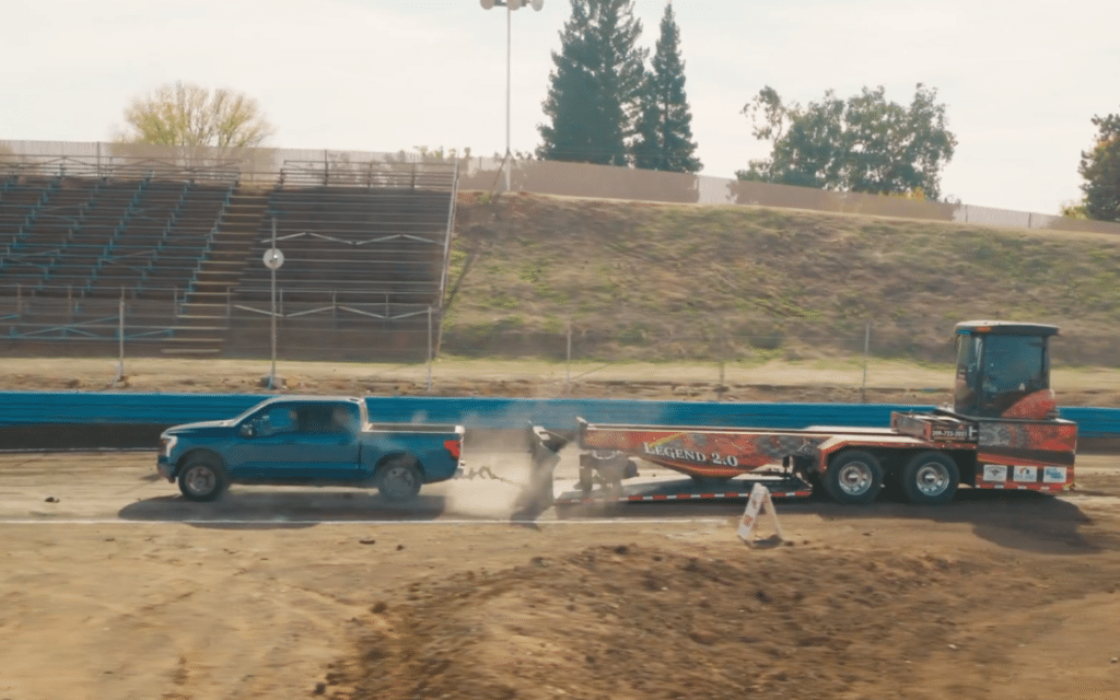 Watch a Cybertruck win sled pull test against EVs