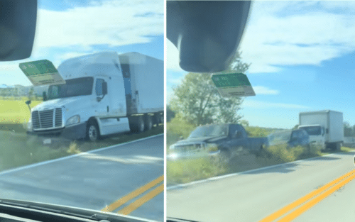 Driver shares eery video of dozens of cars abandoned on Florida roadside