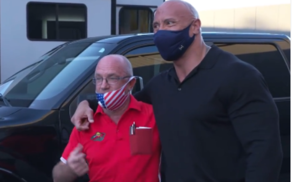 Watch when Dwayne Johnson gifted his $30k truck to the guy who took him in when he was homeless