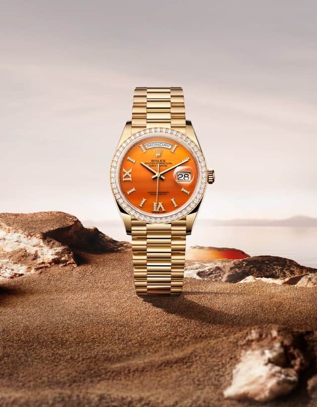 Watches and wonders - Rolex Day-Date in carnelian stone
