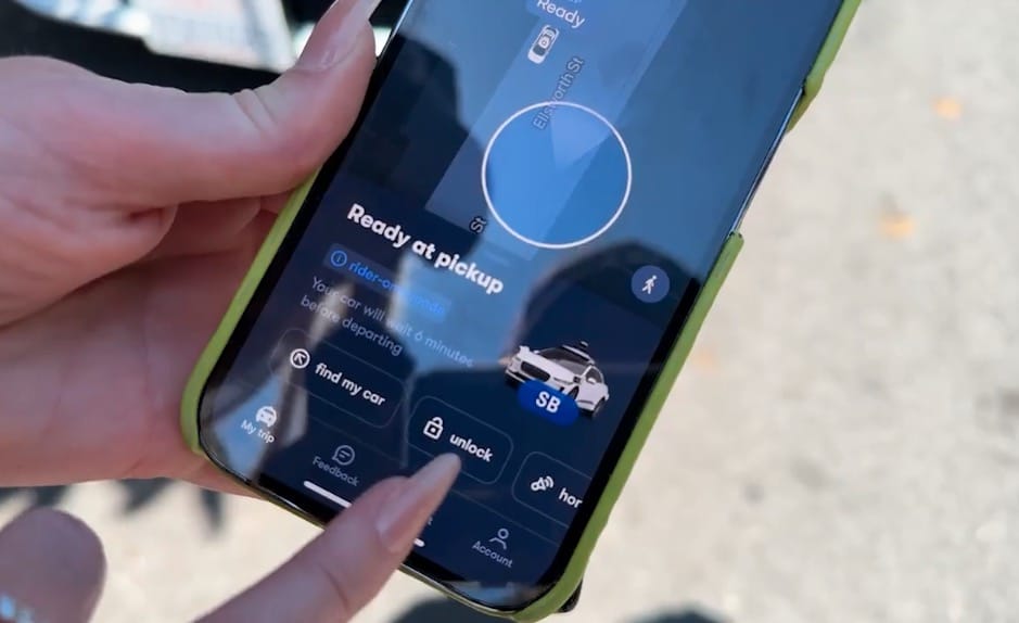 Waymo self-driving cars - phone app