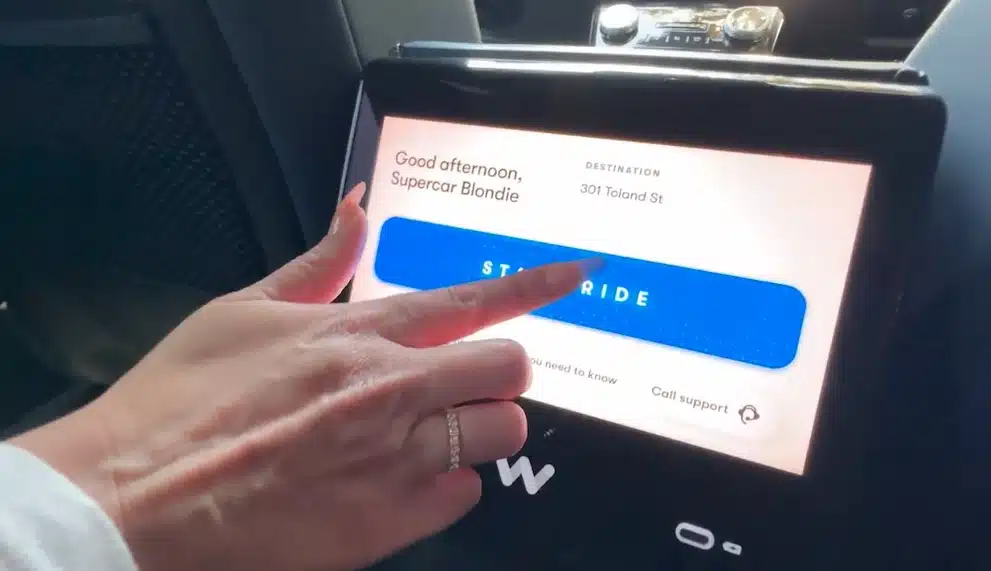Waymo self-driving cars - display screen