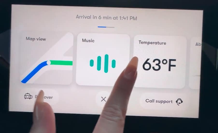 Waymo self-driving cars display screen