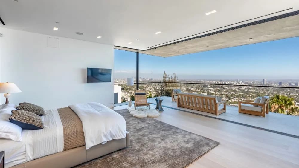 West Hollywood mansion, bedroom with a view