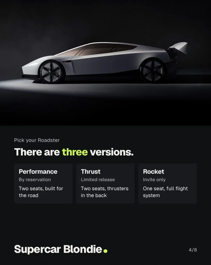 Tesla Roadster flying car reveal
