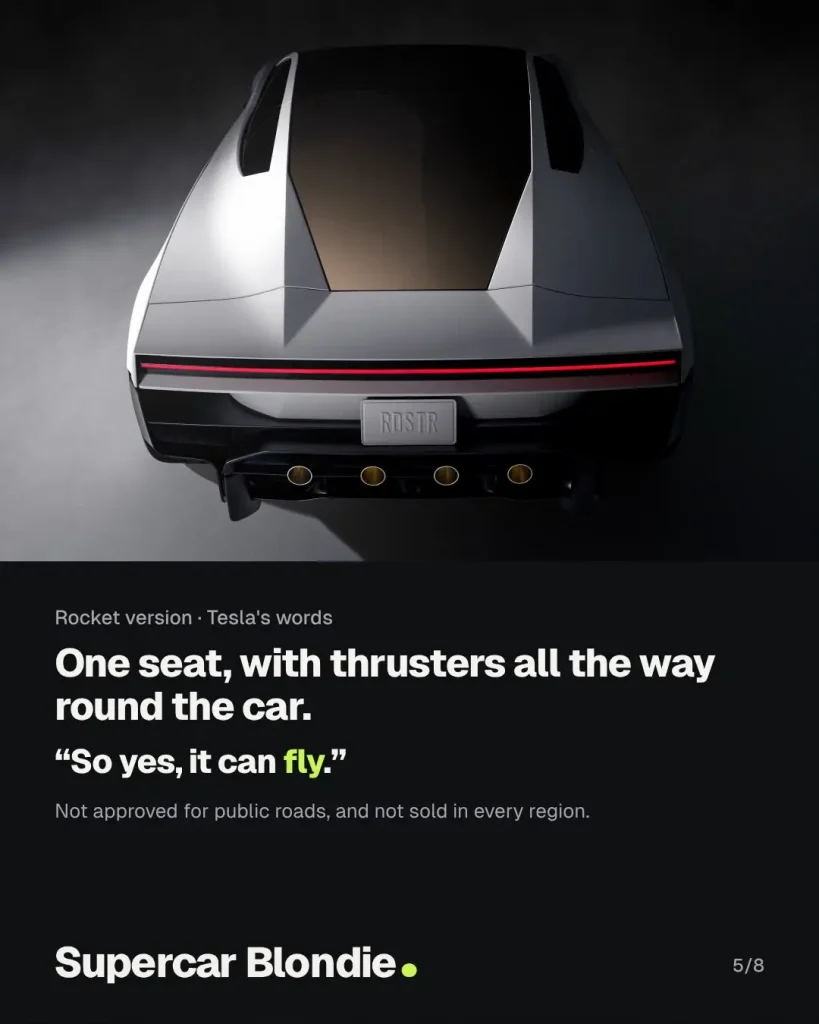 Tesla Roadster flying car reveal