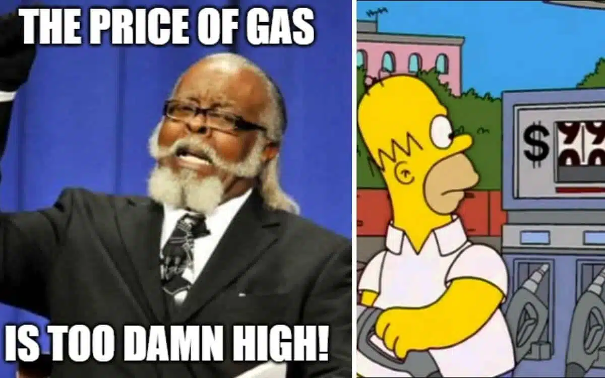 Homer Simpson pumping gas meme
