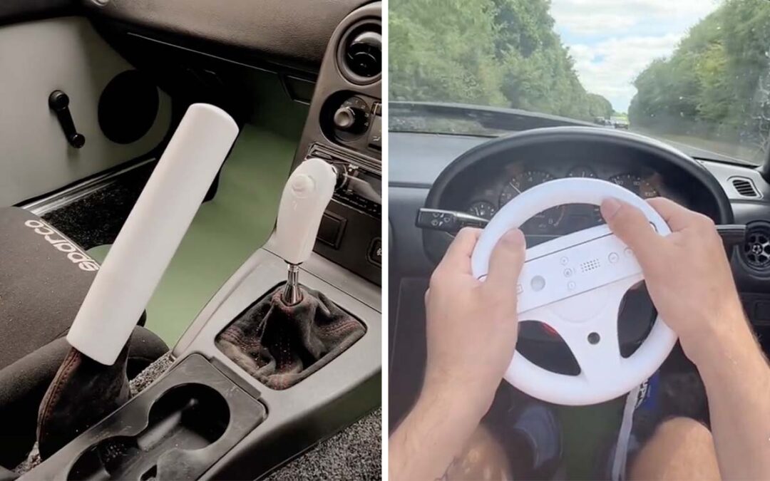 ‘Mario Kart IRL’: This TikToker put a Nintendo Wii steering wheel in his Miata