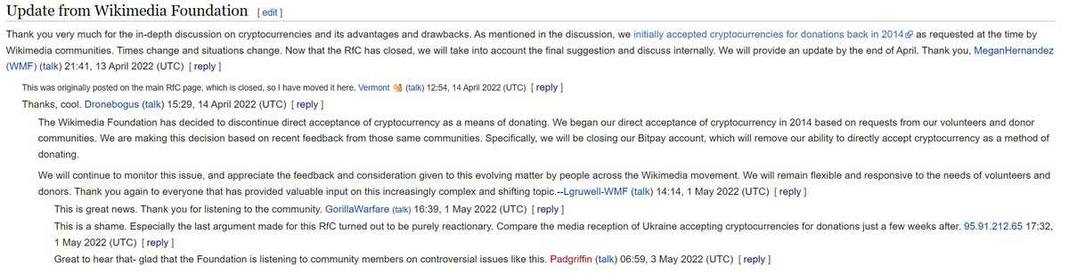 A statement from Wikipedia about cryptocurrency