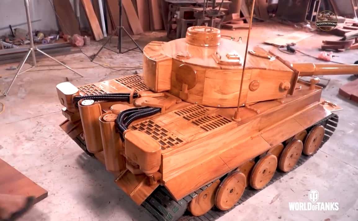 Wooden tank rear