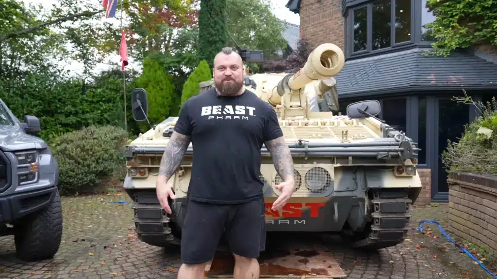 World's-Strongest-Man-took-an army tank to-McDonalds-drive-thru