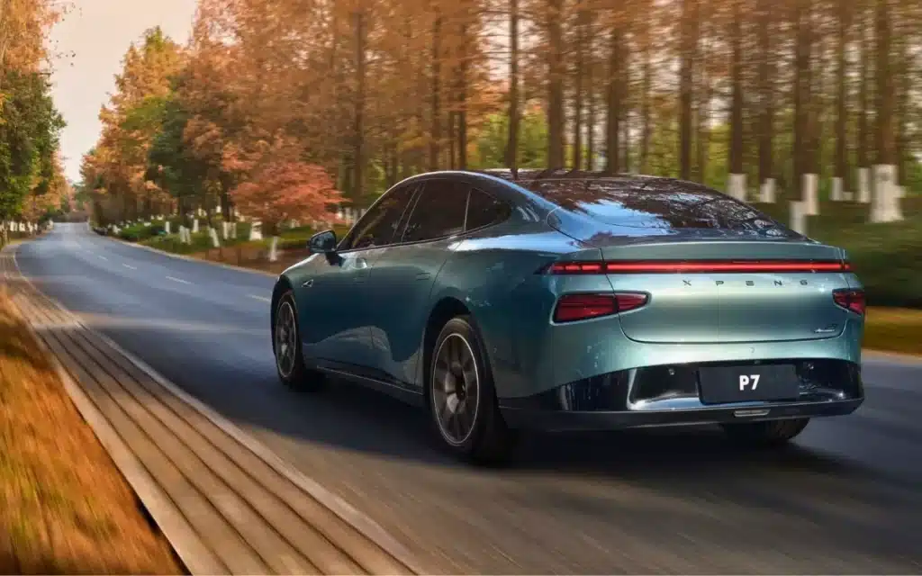 The new 'AI-powered' second-generation Xpeng P7 electric sedan is reportedly hiding a giant 87-inch surprise behind its 586HP powertrain