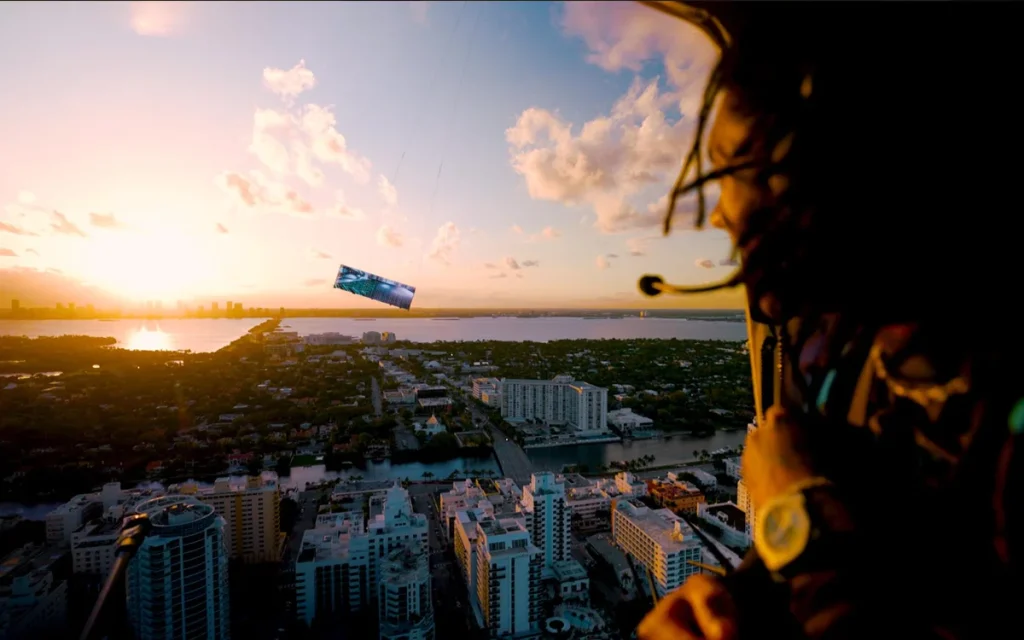 Xbox has flown two helicopters over Miami, carrying a massive 200+ foot TV and rapper Swae Lee, all to break one of the most bizarre gaming world records