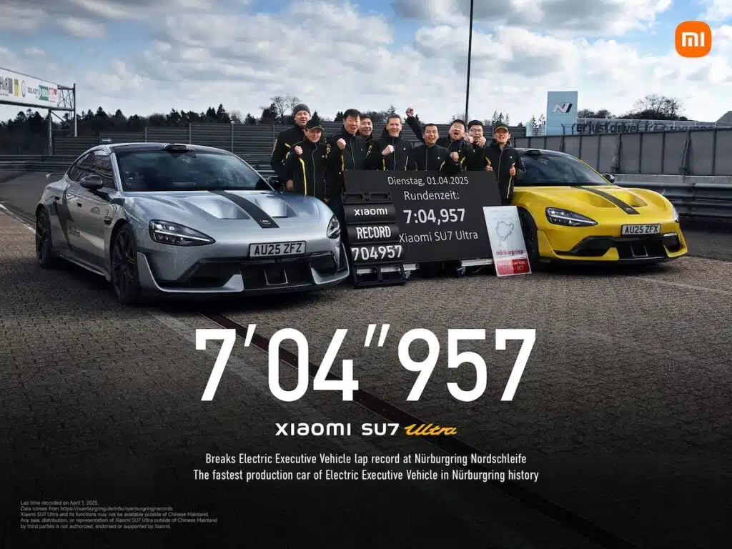 Xiaomi SU7 Ultra EV lappred the Nürburgring faster than the Rimac Nevera hypercar