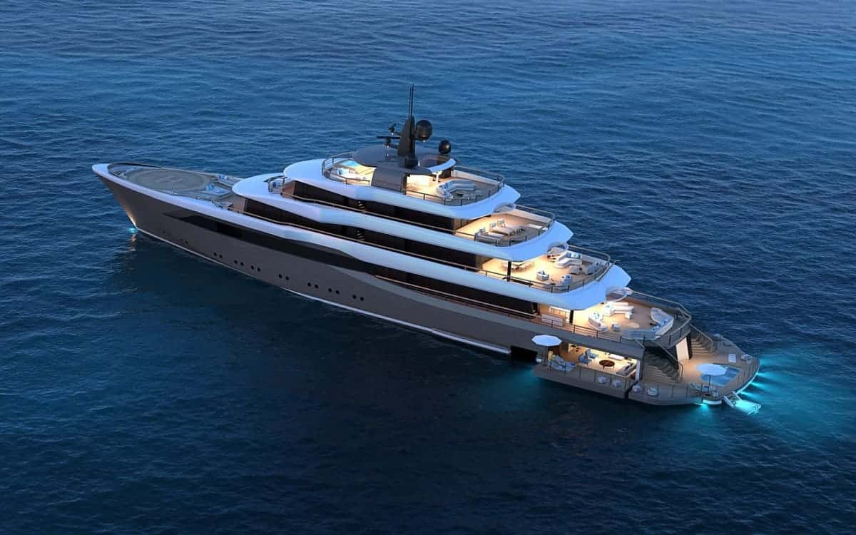 Yacht with its own beach club, hero image