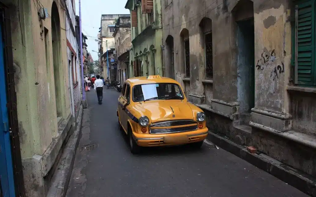 Yellow taxi in India