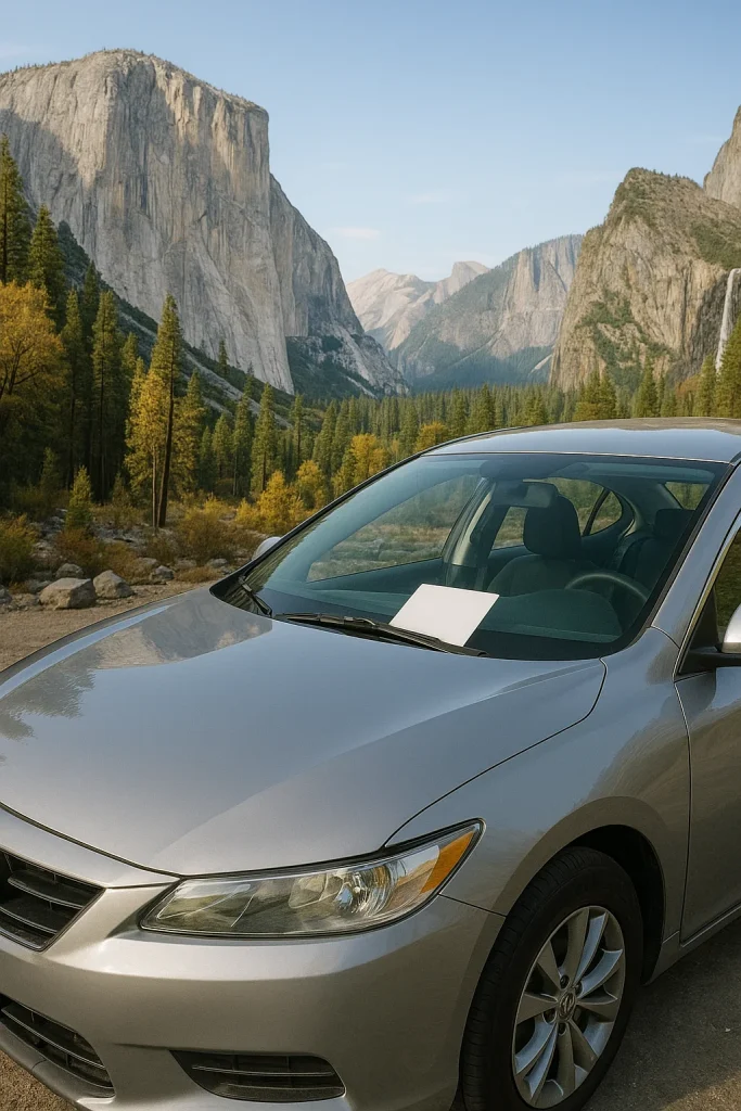 Dad camping with family at Yosemite finds heartwarming note from stranger on his windshield
