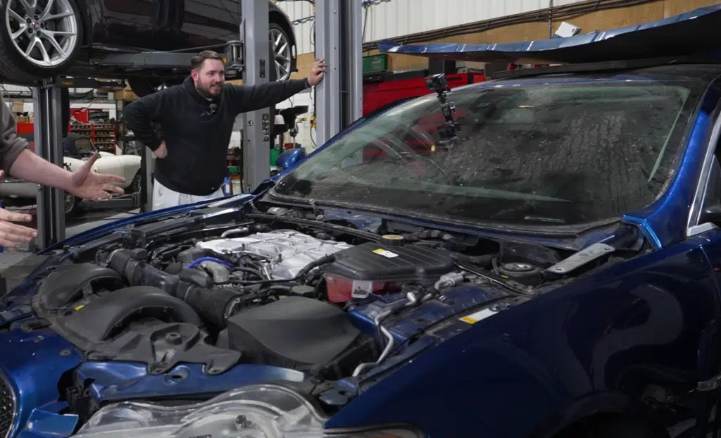 A man to fix his dream car tackles a 24 hour engine rebuild. This Jaguar XFR project needs a full supercharged engine repair to succeed
