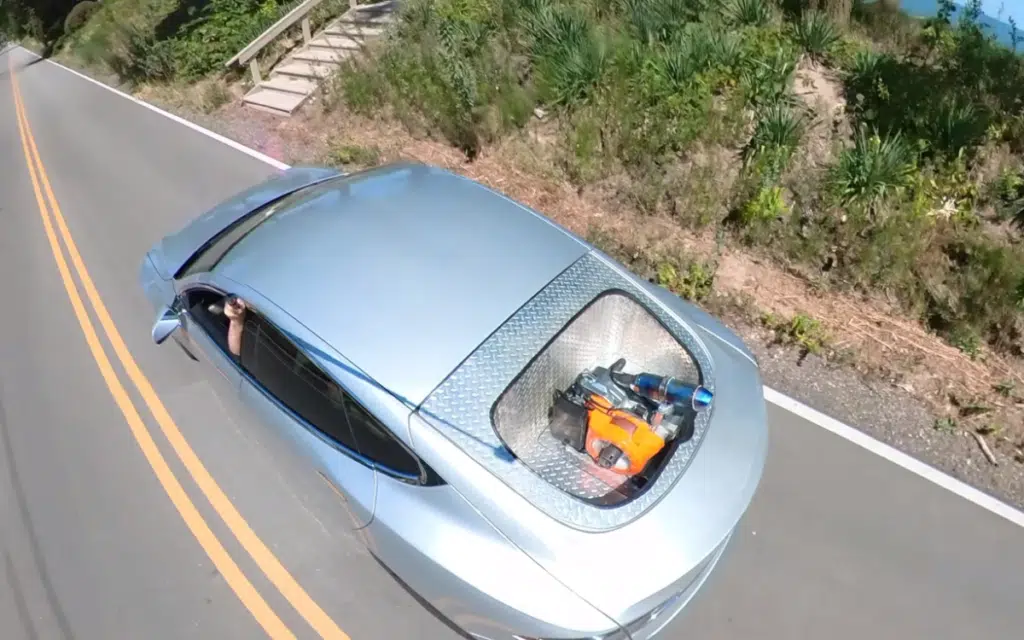 YouTuber installs gasoline engine in Tesla so he can drive 1600 miles without charging