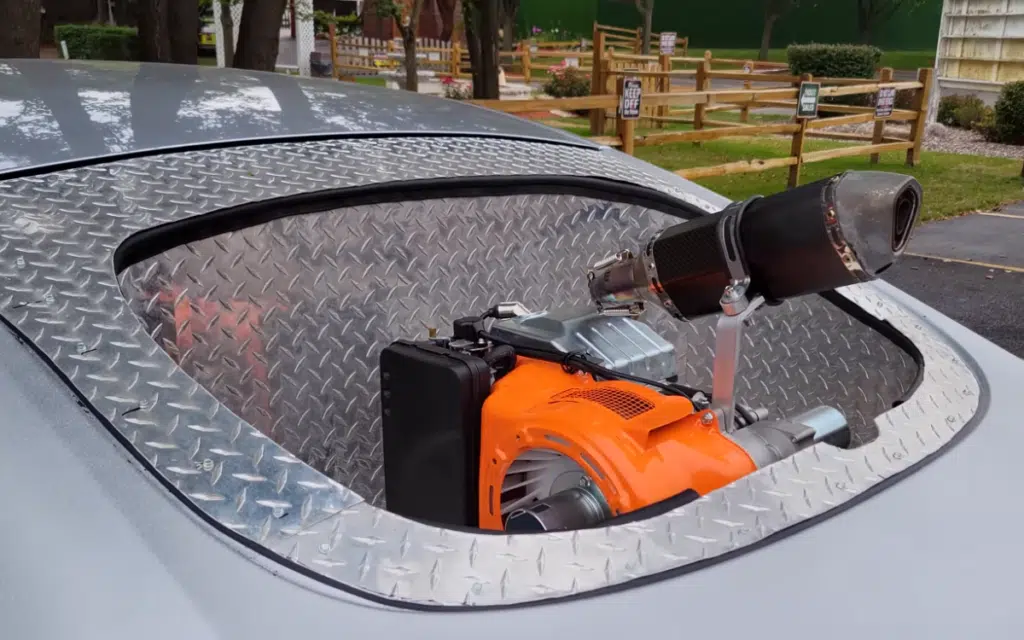 YouTuber installs gasoline engine in Tesla so he can drive 1600 miles without charging