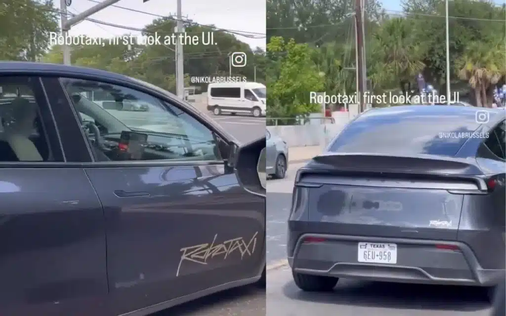 Footage shows first look inside a Tesla Robotaxi's interior and display UI