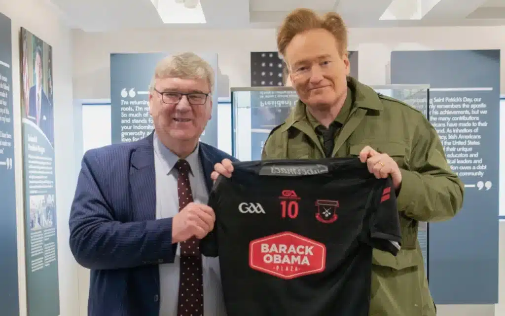 Conan O'Brien visiting the Barack Obama Plaza in Ireland