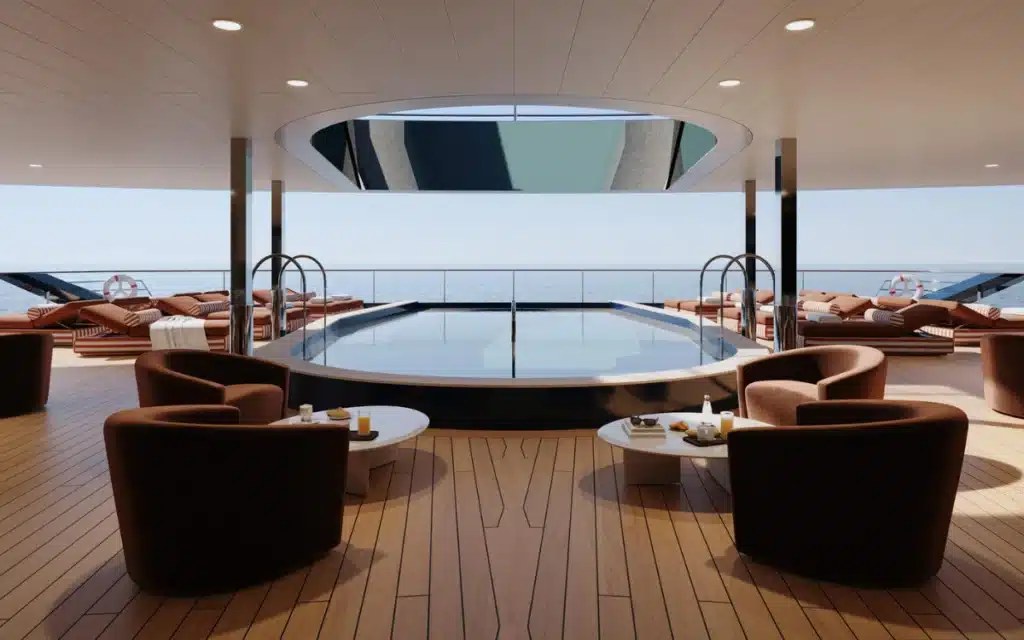 The new Orient Express yacht, named OE Corinthian, is a luxury yacht