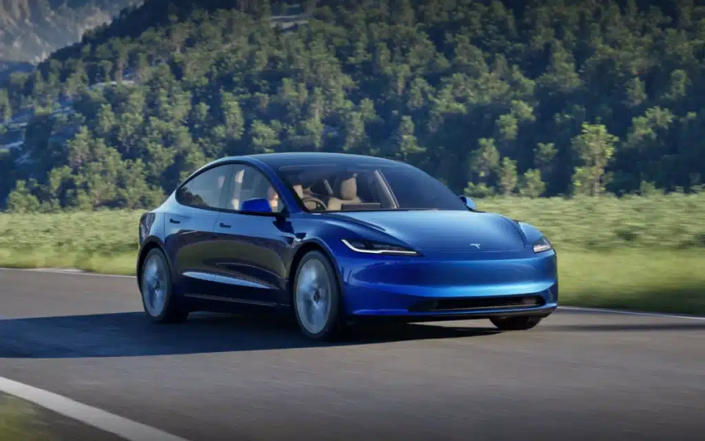 A Tesla Model 3 that faced a bug problem after driving on the autobahn