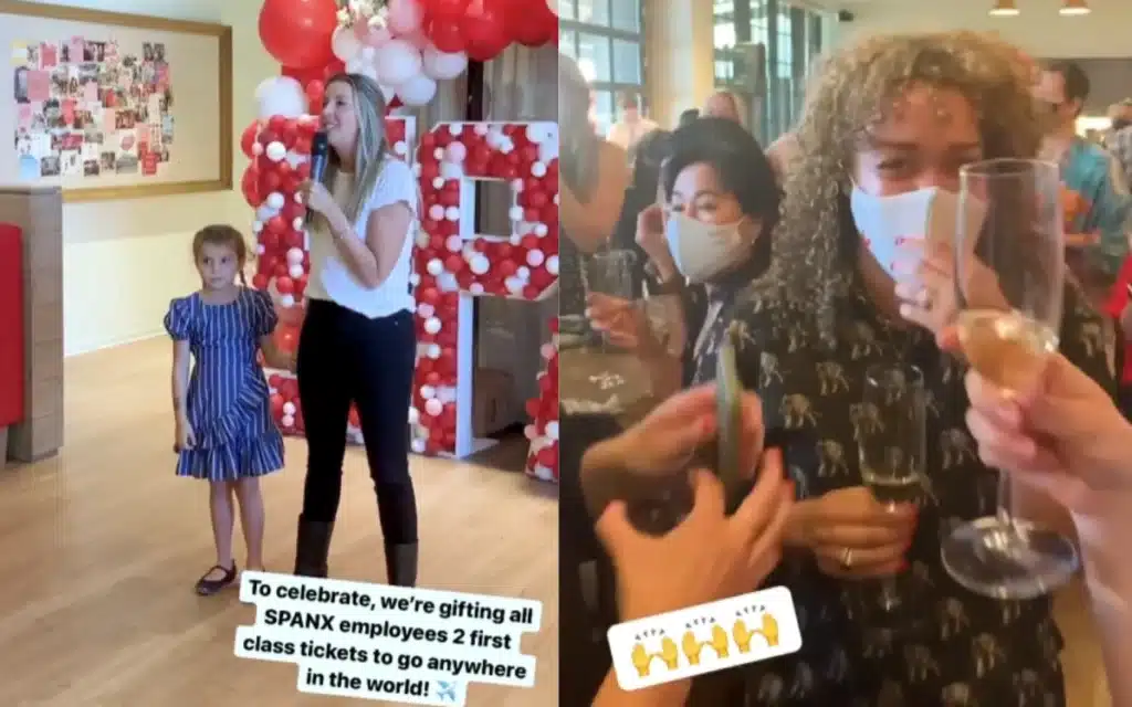 Spanx founder Sara Blakely made headlines in 2021 when she announced that she will be giving employees first class plane tickets and $10,000 in cash after the company was sold for $1.2 billion