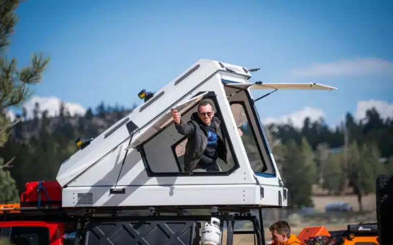 The Mammoth Overland SKL, a rooftop tent that is built like a plane